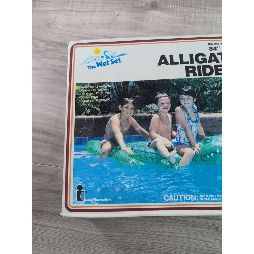 Intex Vintage 1985 Wet Set 84" Alligator Ride-On Pool Inflatable Open Box - Picture 2 of 12
